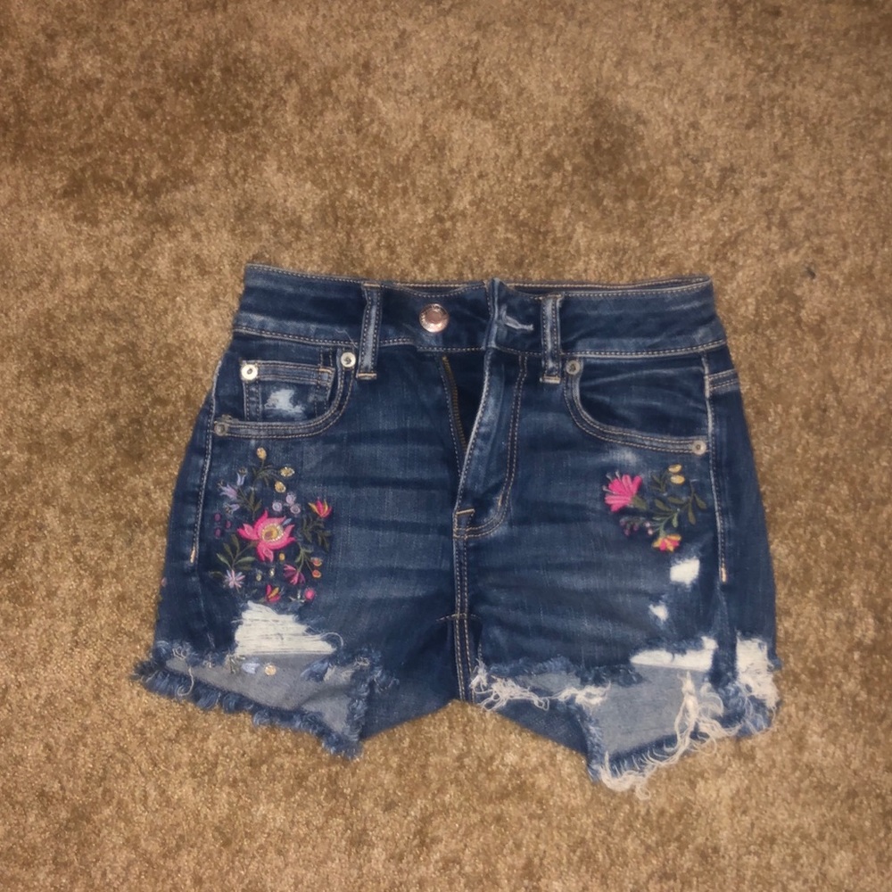 American Eagle rose jean shorts